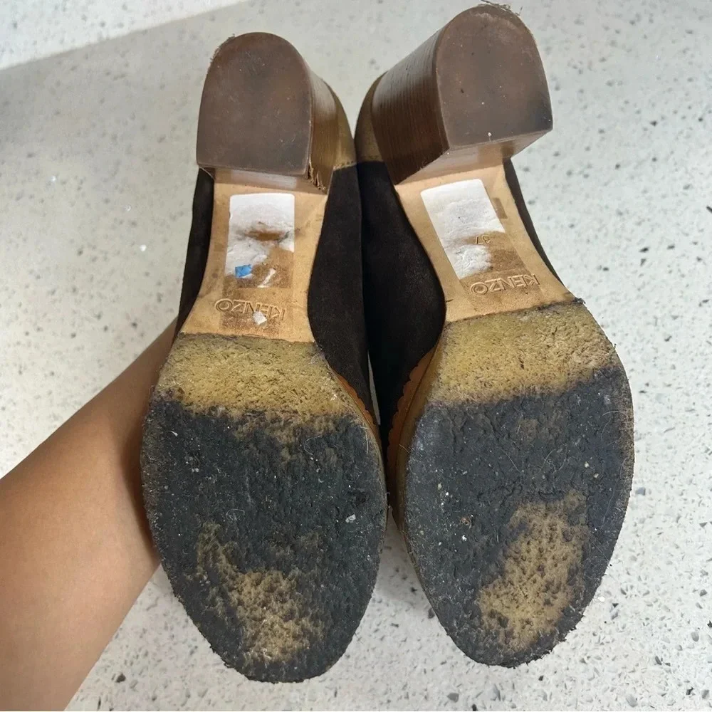Kenzo Retro Suede Platform Chunky Heel​​